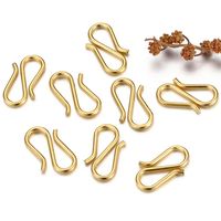 20 PCS/Package 13 * 7mm 304 Stainless Steel 18K Gold Plated Solid Color Polished Jewelry Buckle main image 5