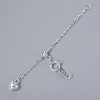 1 Piece 60mm Sterling Silver Heart Shape Polished Chain main image 3