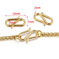 20 PCS/Package 13 * 7mm 304 Stainless Steel 18K Gold Plated Solid Color Polished Jewelry Buckle main image 2