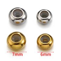 10 PCS/Package Diameter 6 Mm Diameter 7 Mm Diameter 8mm Hole 3~3.9mm 304 Stainless Steel Solid Color Polished Beads main image 3