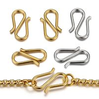 20 PCS/Package 13 * 7mm 304 Stainless Steel 18K Gold Plated Solid Color Polished Jewelry Buckle main image 1