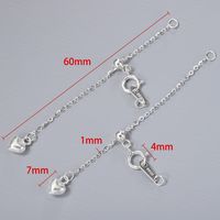 1 Piece 60mm Sterling Silver Heart Shape Polished Chain main image 2