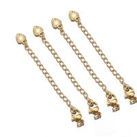 10 PCS/Package 304 Stainless Steel 18K Gold Plated Geometric Heart Shape Polished Extension Chain sku image 9