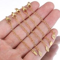 10 PCS/Package 304 Stainless Steel 18K Gold Plated Geometric Heart Shape Polished Extension Chain main image 5