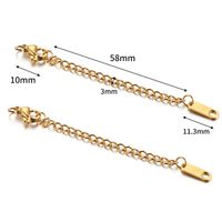 10 PCS/Package 304 Stainless Steel 18K Gold Plated Geometric Heart Shape Polished Extension Chain sku image 7