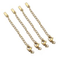 10 PCS/Package 304 Stainless Steel 18K Gold Plated Geometric Heart Shape Polished Extension Chain sku image 11