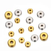 20 PCS/Package Diameter 3mm Diameter 4mm Diameter 5mm Hole 1~1.9mm Hole 2~2.9mm 304 Stainless Steel 18K Gold Plated Solid Color Polished Spacer Bars main image 1