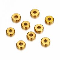 20 PCS/Package Diameter 3mm Diameter 4mm Diameter 5mm Hole 1~1.9mm Hole 2~2.9mm 304 Stainless Steel 18K Gold Plated Solid Color Polished Spacer Bars sku image 15