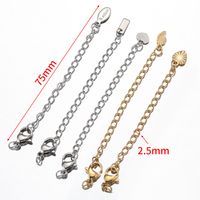 10 PCS/Package 304 Stainless Steel 18K Gold Plated Geometric Heart Shape Polished Extension Chain main image 2