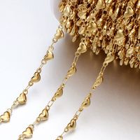 1 Pieza Acero Inoxidable Chapados en oro de 18k Forma De Corazón Pulido Cadena sku image 2