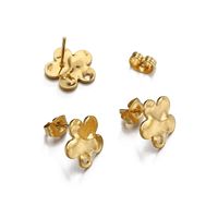 10 PCS/Package Diameter 12mm Hole 1~1.9mm Stainless Steel 18K Gold Plated Flower Polished Hook Earring Findings main image 5