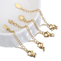 10 PCS/Package 304 Stainless Steel 18K Gold Plated Geometric Heart Shape Polished Extension Chain main image 4