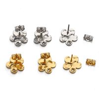 10 PCS/Package Diameter 12mm Hole 1~1.9mm Stainless Steel 18K Gold Plated Flower Polished Hook Earring Findings main image 1