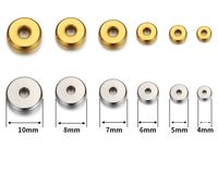 20 PCS/Package Diameter 3mm Diameter 4mm Diameter 5mm Hole 1~1.9mm Hole 2~2.9mm 304 Stainless Steel 18K Gold Plated Solid Color Polished Spacer Bars main image 2