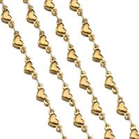 1 Piece Stainless Steel 18K Gold Plated Heart Shape Polished Chain main image 3