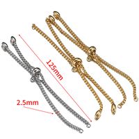 3 Pieces 25*125mm 304 Stainless Steel Solid Color Polished Chain main image 2