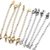 10 PCS/Package 304 Stainless Steel 18K Gold Plated Geometric Heart Shape Polished Extension Chain main image 3