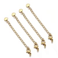 10 PCS/Package 304 Stainless Steel 18K Gold Plated Geometric Heart Shape Polished Extension Chain sku image 8