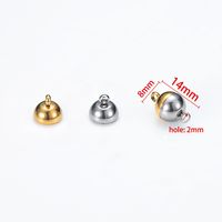 5 Sets Per Pack Diameter 10mm Diameter 6 Mm Diameter 8mm Hole 2~2.9mm 304 Stainless Steel 18K Gold Plated Solid Color Polished Connector main image 2