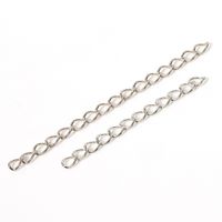 100 PCS/Package 3.5*50mm 3.5*70mm Zinc Alloy Solid Color Polished Extension Chain sku image 2