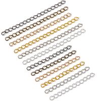 100 PCS/Package 3.5*50mm 3.5*70mm Zinc Alloy Solid Color Polished Extension Chain main image 1