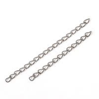 100 PCS/Package 3.5*50mm 3.5*70mm Zinc Alloy Solid Color Polished Extension Chain sku image 5