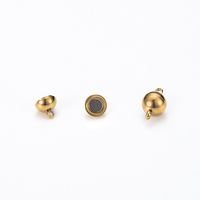 5 Sets Per Pack Diameter 10mm Diameter 6 Mm Diameter 8mm Hole 2~2.9mm 304 Stainless Steel 18K Gold Plated Solid Color Polished Connector main image 3