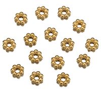 50 PCS/Package Diameter 4mm Diameter 5mm Diameter 6 Mm Hole 1~1.9mm Hole 2~2.9mm 304 Stainless Steel 18K Gold Plated Flower Polished Spacer Bars sku image 6