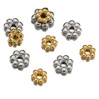 50 Pièces/Paquet Diamètre 4mm Diamètre 5mm Diamètre 6mm Trou 1~1.9mm Trou 2~2.9mm Acier Inoxydable 304 Plaqué Or 18K Fleur Brillant Barres D'espacement main image 4