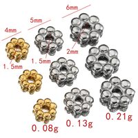 50 Pièces/Paquet Diamètre 4mm Diamètre 5mm Diamètre 6mm Trou 1~1.9mm Trou 2~2.9mm Acier Inoxydable 304 Plaqué Or 18K Fleur Brillant Barres D'espacement main image 2