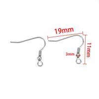 50 PCS/Package 19*11mm 19*15mm 22*11MM Stainless Steel Solid Color Polished Hook Earring Findings sku image 4