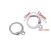 50 PCS/Package 19*11mm 19*15mm 22*11MM Stainless Steel Solid Color Polished Hook Earring Findings sku image 9