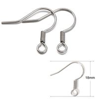 50 PCS/Package 19*11mm 19*15mm 22*11MM Stainless Steel Solid Color Polished Hook Earring Findings sku image 1