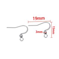 50 PCS/Package 19*11mm 19*15mm 22*11MM Stainless Steel Solid Color Polished Hook Earring Findings sku image 8
