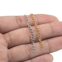 50 PCS/Package 3*50mm Stainless Steel Solid Color Polished Extension Chain main image 5