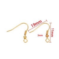 50 PCS/Package 19*11mm 19*15mm 22*11MM Stainless Steel Solid Color Polished Hook Earring Findings sku image 11