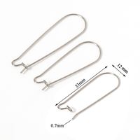 50 PCS/Package 19*11mm 19*15mm 22*11MM Stainless Steel Solid Color Polished Hook Earring Findings sku image 7