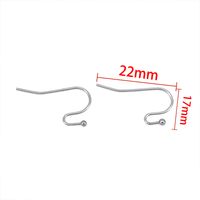 50 PCS/Package 19*11mm 19*15mm 22*11MM Stainless Steel Solid Color Polished Hook Earring Findings sku image 6