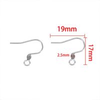 50 PCS/Package 19*11mm 19*15mm 22*11MM Stainless Steel Solid Color Polished Hook Earring Findings sku image 5