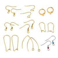 50 PCS/Package 19*11mm 19*15mm 22*11MM Stainless Steel Solid Color Polished Hook Earring Findings main image 1