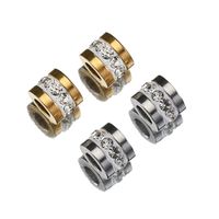 10 PCS/Package Diameter 7 Mm Hole 3~3.9mm Stainless Steel Rhinestones 18K Gold Plated Solid Color Polished Spacer Bars main image 4