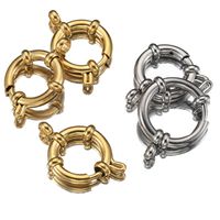 4 Pieces Per Pack Diameter 10mm Diameter 12mm Diameter 14mm Stainless Steel Solid Color Polished Jewelry Buckle main image 2