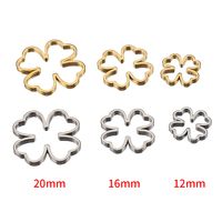 20 PCS/Package 12*12mm 16 * 16mm 20*20mm Stainless Steel 18K Gold Plated Four Leaf Clover Polished Pendant main image 2