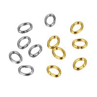 100 PCS/Package 3 * 4mm Stainless Steel 18K Gold Plated Solid Color Polished Broken Ring main image 3