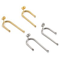 10 PCS/Package 14 * 37mm Stainless Steel 18K Gold Plated U Shape Solid Color Polished Earring Findings main image 3