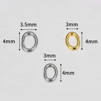 100 PCS/Package 3 * 4mm Stainless Steel 18K Gold Plated Solid Color Polished Broken Ring main image 2