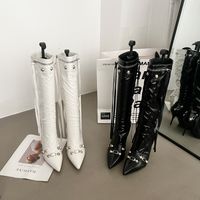 Women's Sexy Solid Color Point Toe Riding Boots main image 2