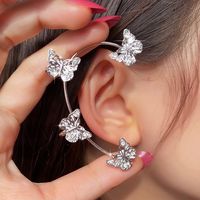 Wholesale Jewelry Simple Style Butterfly Alloy Artificial Gemstones Plating Inlay Ear Clips sku image 6