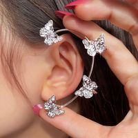 Sweet Butterfly Alloy Plating Inlay Artificial Gemstones Women's Ear Clips sku image 4