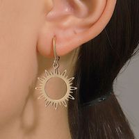 Casual Simple Style Sun Flower Alloy Plating Women's Ear Studs sku image 6